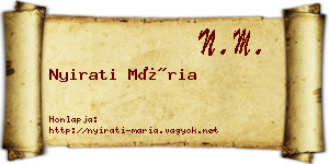 Nyirati Mária névjegykártya